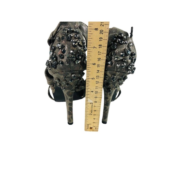 3311 Platform Heels Animal Print Metallic Dance Stripper Studded Rhinestone 10 - Picture 7 of 9
